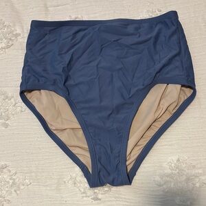 Kona Sol Blue High-Waisted Bikini Bottom